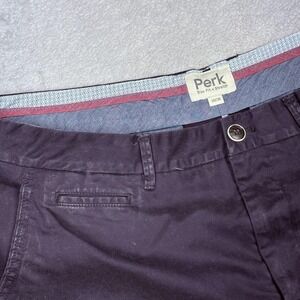 Perk Chino Pants Mens 38x30 Navy‎ Slim Fit Stretch Flat Front Chinos Casual